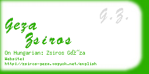 geza zsiros business card